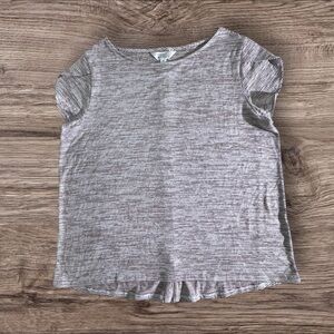 Market & Spruce Burgundy and White Striped Blouse with Button Down Back